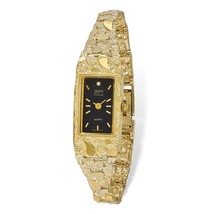 10K Yellow Gold Rectangular Face Nugget Watch - £945.97 GBP