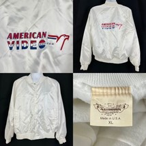 American Video Center Vintage Satin Snap Jacket XL Mens 1980s Rental USA... - £69.47 GBP