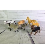 Vintage Lot of 7 Farm Barn Animals Vinyl Figures Horse Pig Cow Sheep Goa... - £19.06 GBP
