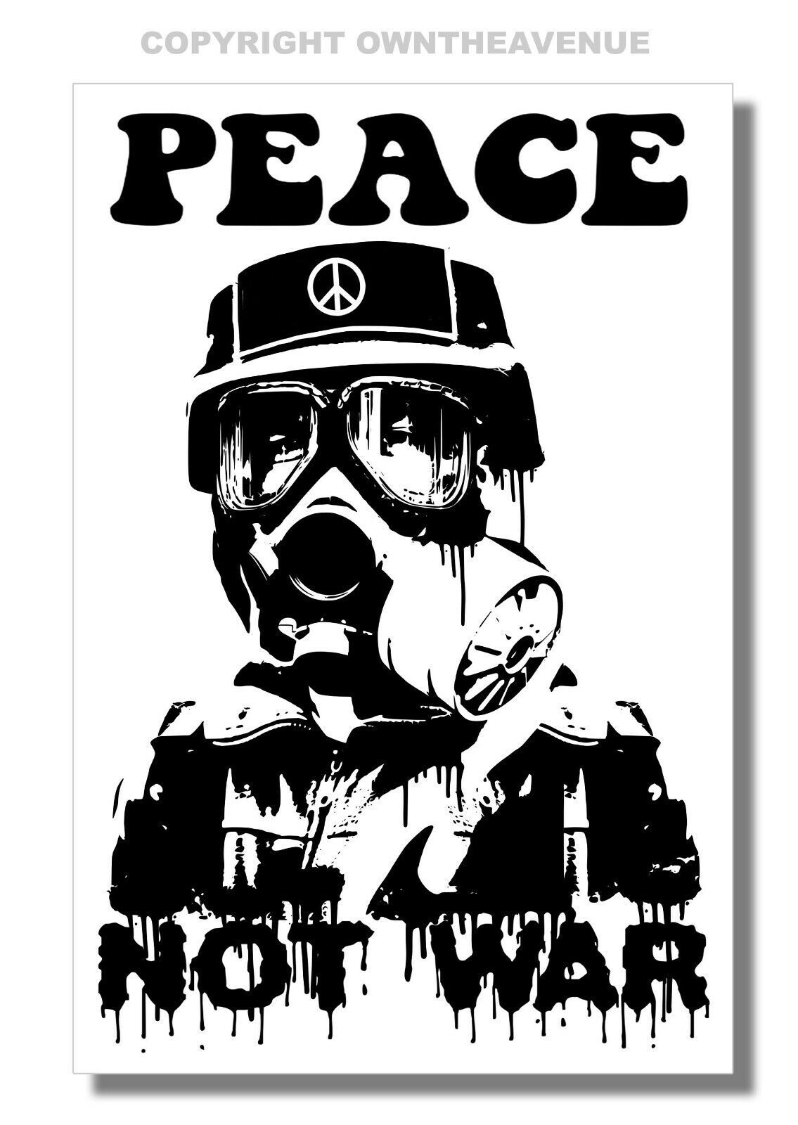 Primary image for Street Art Graffiti Style Peace Love Gas Mask Car Truck Window Bumper Sticker BV