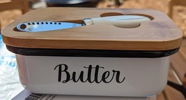Butter Dish with Lid and Butter Curler Knife for Countertop 6.2&quot;L x 4.2&quot;... - $18.71