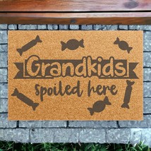 &quot;GrandKids Spoiled Here&quot; Doormat Outdoor 24x16&quot; Non-Slip Coconut Fiber Funny Mat - £36.74 GBP