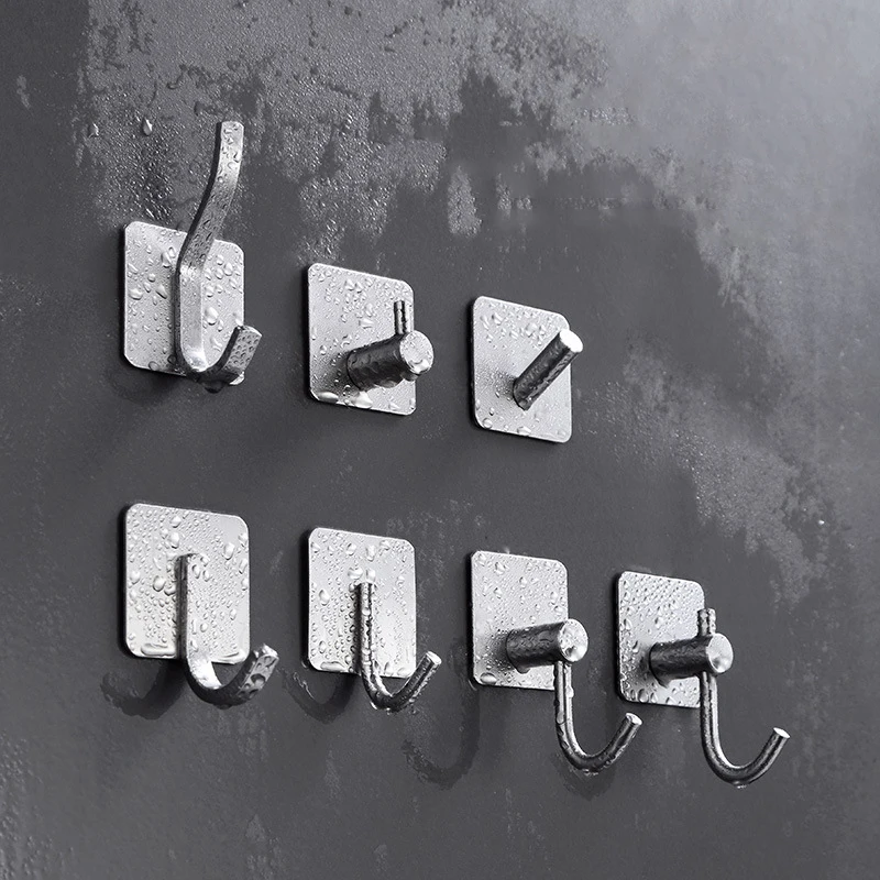 House Home No Drilling Robe Hooks Self Adhesive Wall Coat Rack Hardware Towel Ho - £21.58 GBP