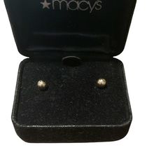 Macy’s 14K Yellow Gold Ball Stud Earrings Mini Bead Posts New w/ Box image 2
