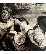 Rubens Two Peasant Romantic Couples Print 1939 Gray Tone Plate Art DWX2A - $33.94 CAD