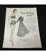 Vintage Print Ad 1955 Art Instruction Seventeen Mid Century Dress - $12.19 CAD