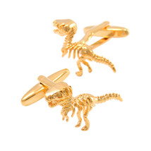 Valentine&#39;s Day Gift, Gold Dinosaur Cufflinks KC10111 ** Free Gift ** - £16.01 GBP