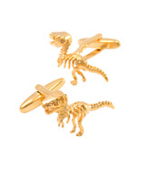 Valentine&#39;s Day Gift, Gold Dinosaur Cufflinks KC10111 ** Free Gift ** - £15.94 GBP