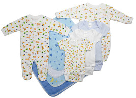 Boy 100% Cotton Newborn Baby Boy 9 Pc Layette Baby Shower Gift Set Newborn - £45.35 GBP