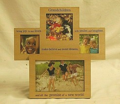 4 Photo Opening Collage Picture Photo Frame Grandchildren Table Top Home... - $16.82