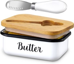 Butter Dish with Lid and Butter Curler Knife for Counter - £19.77 GBP