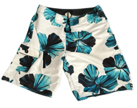Rusty Board Shorts Size 34 Blue Floral Pocket w/Attached Original Bottle... - $57.00