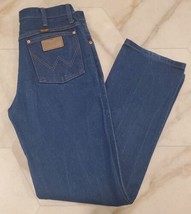 Vintage Wrangler 936DEN Men&#39;s Blue Jeans 31 x 31 Cowboy Straight Leg Back Patch - £27.01 GBP