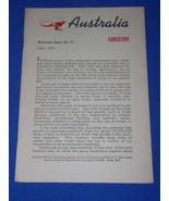 Australia Vintage Pamphlet Booklet Brochure June 1958 Forestry - $20.56 CAD