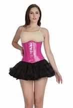 Halloween Corset Pink PVC Leather Costume Waist Cincher Underbust Bustier Top - £51.08 GBP