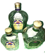 3 Crown Royal Bottles Empty 375ml &amp; 750ml w Cap DIY Art Craft Lights Bre... - €33,34 EUR