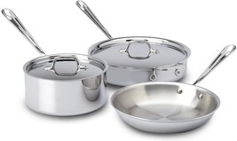 All-Clad D3 Stainless-Steel 5-Pc Cookware Set with All-clad 6-pc Utensil Set - £253.52 GBP