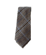 TOMMY HILFIGER Brown Blue Tartan Plaid Wool Blend Classic Tie - $35.05 CAD