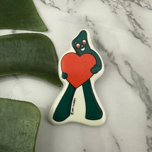 Vintage Gumby Art Clokey Ceramic Fridge Magnet Heart Love Pottery - $24.74