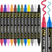 Betem 12 Colors Dual Tip Acrylic Paint Pens Markers, Acrylic - £12.67 GBP