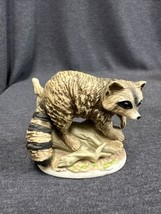 Raccoon Figurine Homco Ceramic  4.5 in wide 1423 Vintage - £6.21 GBP