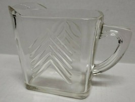Clear Glass Rectangle Syrup / Cream Pitcher Arrows Up - £4.10 GBP