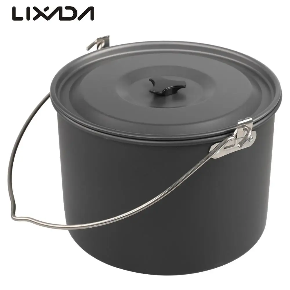 New aluminum alloy 8l large hanging pot for 8 10 people picnic set pot portable hiking thumb200