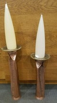 Thomas Roy Markusen Tortured Copper Candle Holders Candlesticks 106D w/ Candles - £597.91 GBP