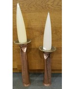 Thomas Roy Markusen Tortured Copper Candle Holders Candlesticks 106D w/ ... - £577.64 GBP