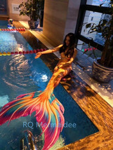 Fantasy Adult Kids Mermaid Swimsuit Swimming Swimwear With Monofin Costume  - £83.74 GBP