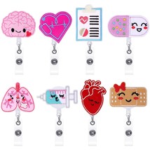 8 Pcs Nurse Badge Reels Cute Felt Retractable Badge Reels Themed Holders... - $23.74