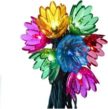 Kurt S Adler Multicolor Large Tulip 20 Light Set Retro Early Years Collection - $20.79