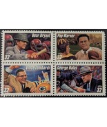 Bear Bryant, Vince Lombardi, Pop Warner, George Halas Set of .32 Stamps MNH - $2.95