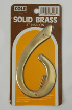 NEW Cole Solid Brass 4&quot; Nail On House Number # 6 Old Stock - £3.15 GBP