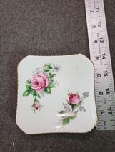 Vintage Royal Adderley Floral Bone China TRINKET/NUT Dish Roses Square 4&quot; - £4.50 GBP