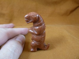 Y-DIN-TY-556) Orange dino T-REX Tyrannosaurus DINOSAUR gemstone carving ... - £11.16 GBP