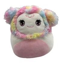 Squishmallow Zaylee 8” Big Foot Yeti White Pink Belly Rainbow Plush Rare HTF EUC - £13.18 GBP