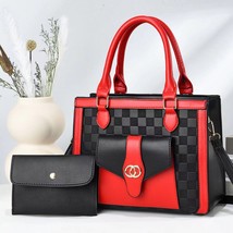   Elegant Women Bag Color Matching Fashion All-Match Hand Bag Large-Capacity Cro - £34.07 GBP