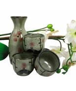 Japanese 5oz Ceramic Matcha Cherry Blossom Sake Set Flask Carafe With Fo... - £28.13 GBP