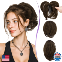 RUWISS Claw Clip Short Human Hair Ponytail Extension with Bendable Metal... - $61.06