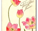 Tulip Flowers Happy New Year Feliz Ano Nuevo UNP Unused Embossed DB Post... - £3.85 GBP