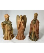 3 Figures  - 2 Wise Men 4&quot; - Angel Figures  Resin w/Wood look feel - $9.90