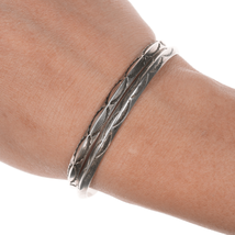 6&quot;-6.5&quot; Vintage Navajo hand stamped silver stacking cuff bracelets - $163.35