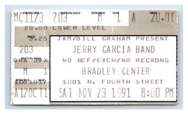 Billet De Concert Jerry Garcia Band 23 Novembre 1991 Chicago Illinois - £39.24 GBP