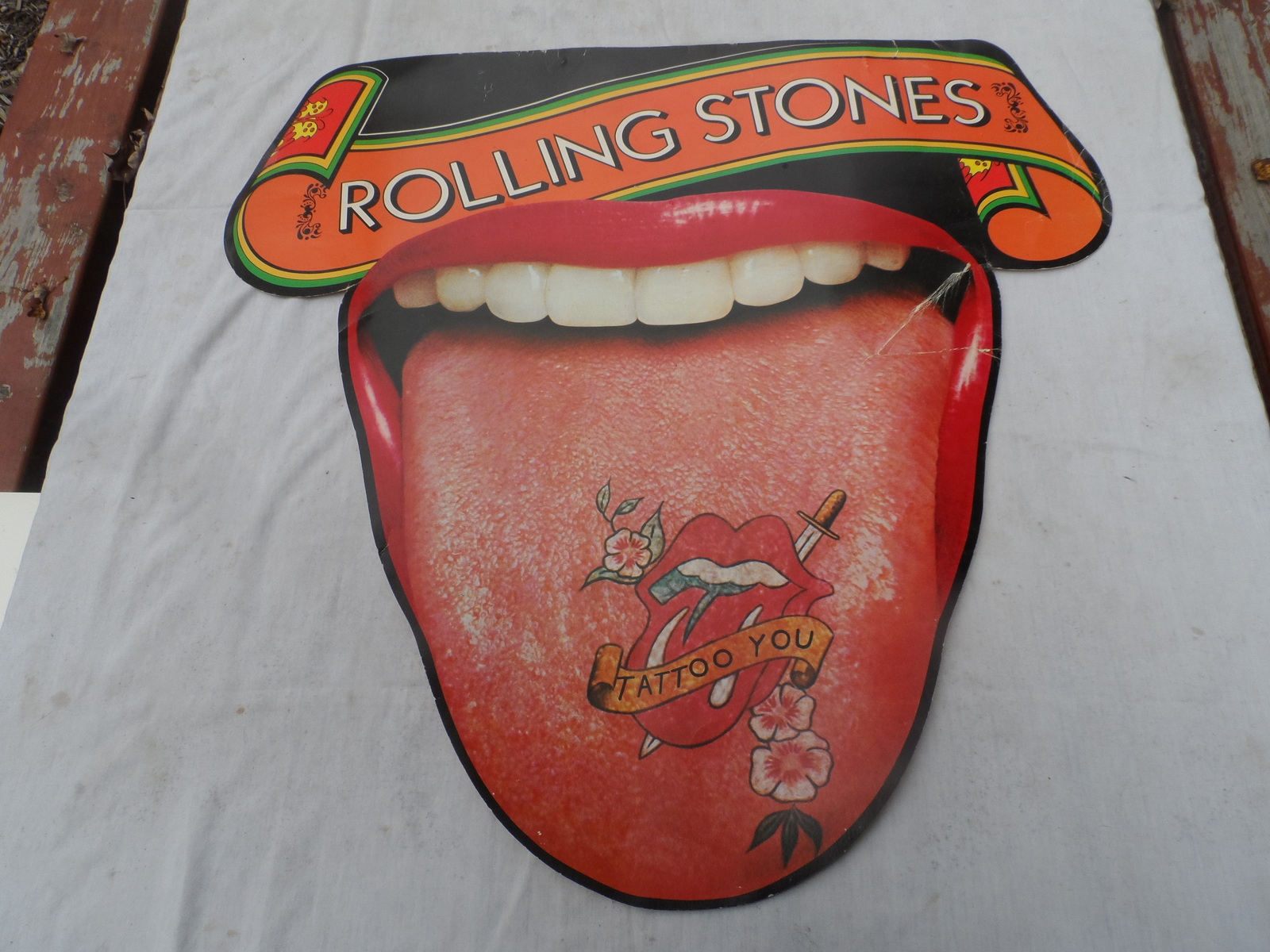 Tattoo You Vintage 1981 RS Display Cardboard Poster Tongue Design 56*58 ... - $39.50