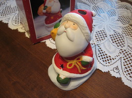 Christmas Santa Candle Light-Reindeer Tales-Bisque Porcelain-Taiwan-1980&#39;s - $8.00