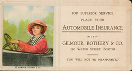 Gilmour Rothery &amp; Co Automobile Car Insurance Boston MA Trade Advertisin... - $19.75