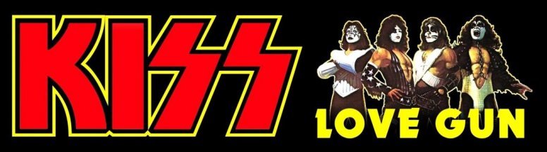 KISS 10 x 3 Love Gun Professionally Printed Glossy Custom Bumper Sticker - $12.00