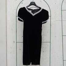 NEW Vintage Black Velvet Evening Formal Holiday  Midi Dress Lisa Michaels Sz 8 - £43.91 GBP