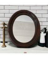 Antique Wood Oval Wall Mirror Victorian Stepped Accent Hanging Farmhouse... - £77.83 GBP
